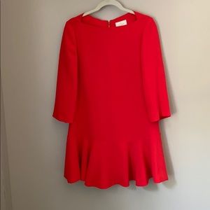 Vibrant Red Kate Spade long sleeve dress